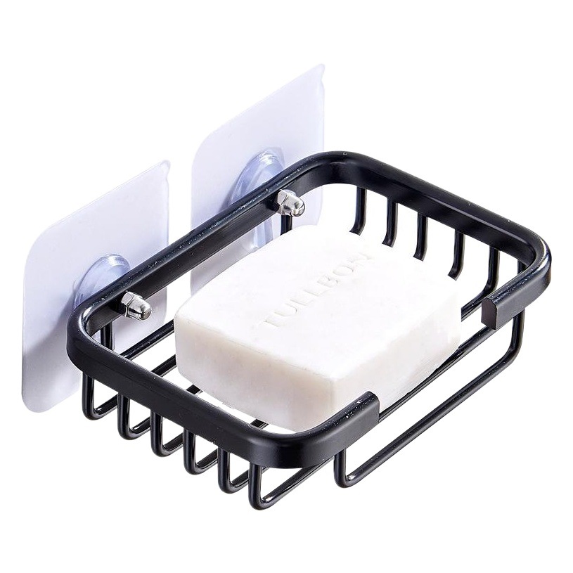 Soap Rack Non-perforated Seamless Wall-mounted Soap Net Black Soap Dish Drain Soap Rack Space Aluminum Soap Box