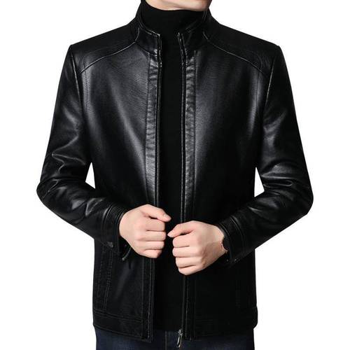 Premium Leather Jacket for Men, Cross-Border High-End Leather Coat, Men's Outerwear, Men's Jacket, Men's Casual Mid-Age Leather Jacket, Men's Top, Wholesale
