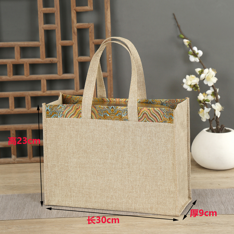 살구 길이 30 높이 23 가로 폭 9cm 트리밍 실크 가방