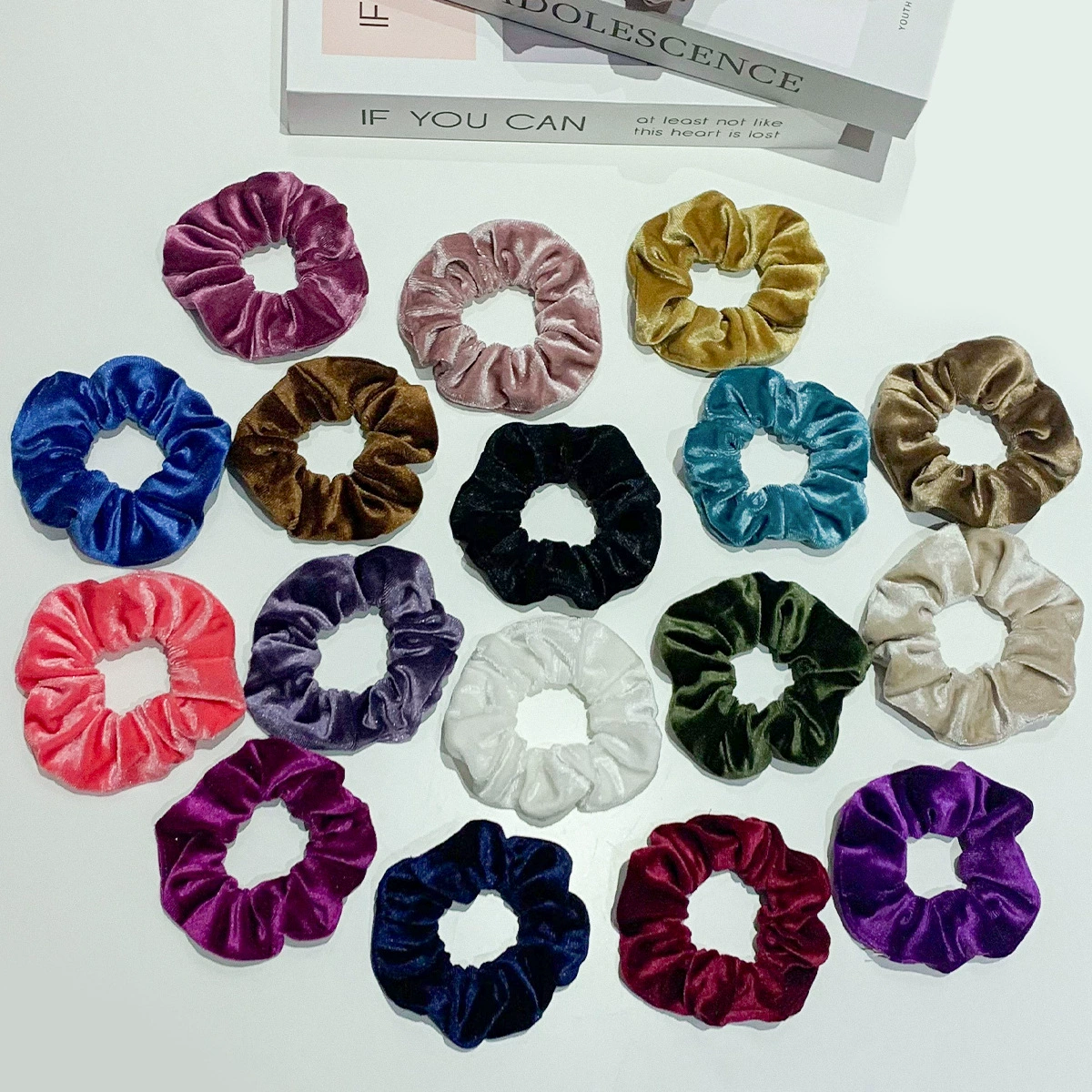 Hair Scrunchie (Swan) multicolour, European style, simple elegant design, 9.5×3.5 cm