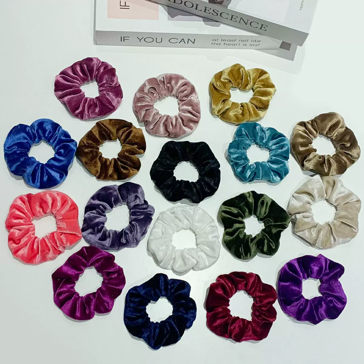 RUDAN厂家直销欧美绒天鹅绒猪大肠发圈发饰跨境简约多色毛绒发圈