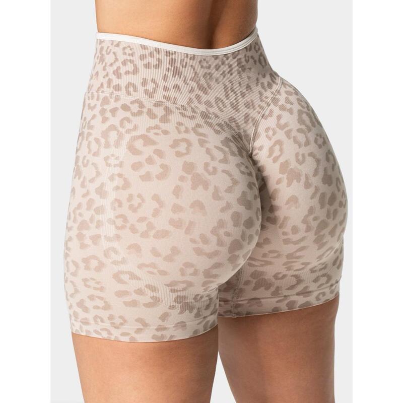 Cross-Border European and American High-Waisted Leopard Print White Trim Yoga Shorts, Three-Quarter Length, Butt-Lifting, Quick-Dry Running and Fitness Sports Shorts for Women Cross-Border European and American High-Waisted Leopard Print White Trim Yoga Shorts, Three-Quarter Length, Butt-Lifting, Quick-Dry Running and Fitness Sports Shorts for Women