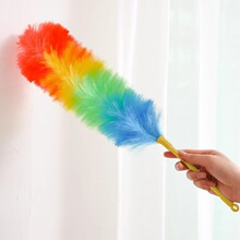 鸡毛掸子长柄彩色厚毛家用除尘禅子办公室打扫卫生工具毯扫除批发