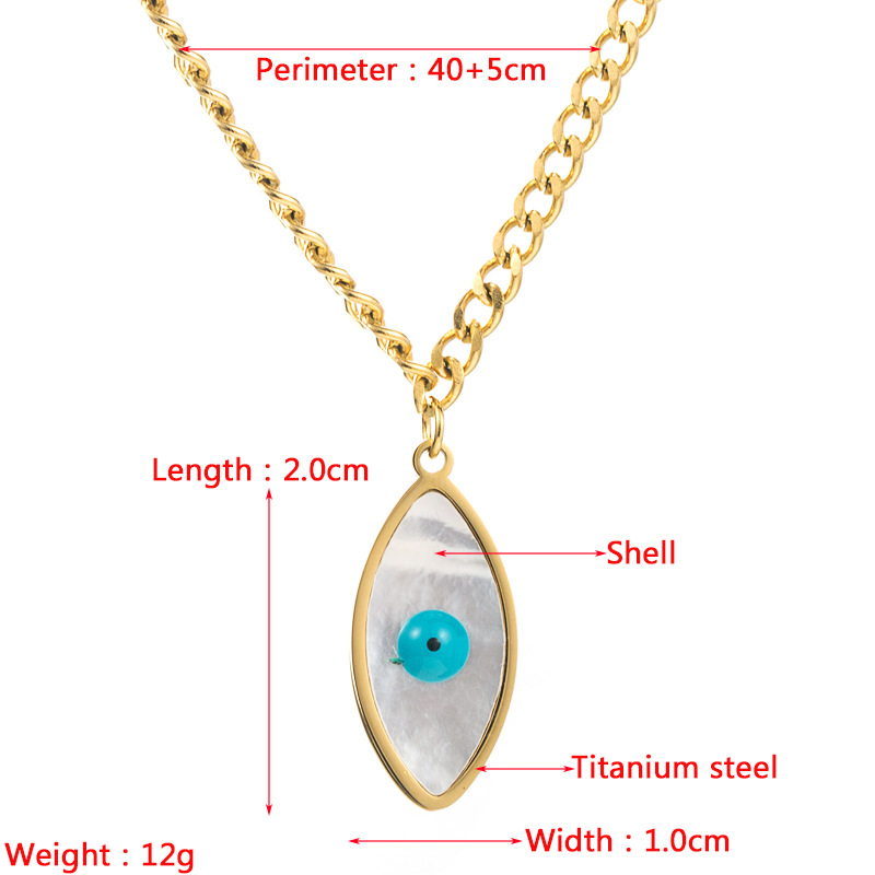 Retro Devil Eyes Pendant Collarbone Chain Titanium Steel Necklace display picture 1