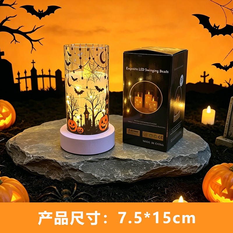 Simulación de vela electrónica falsa LED luz de atmósfera creativa Halloween cumpleaños carga remota iluminación decorativa personalizada