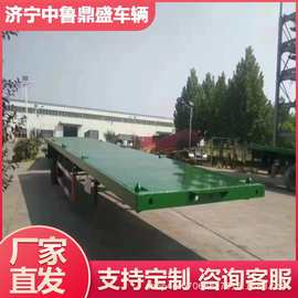 新款平板半挂车参数标准配置 双轴平板拖车平板半挂车