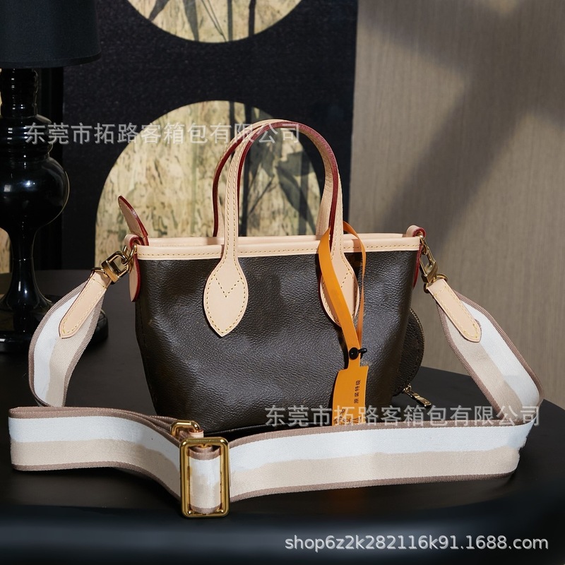 M&LV 驴家外贸大牌老花neverfull bb手提购物袋真皮托特斜跨女包|undefined