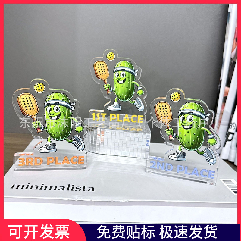 跨境新品透明不规则运动亚克力奖牌送给朋友兄弟的桌面装饰品摆件