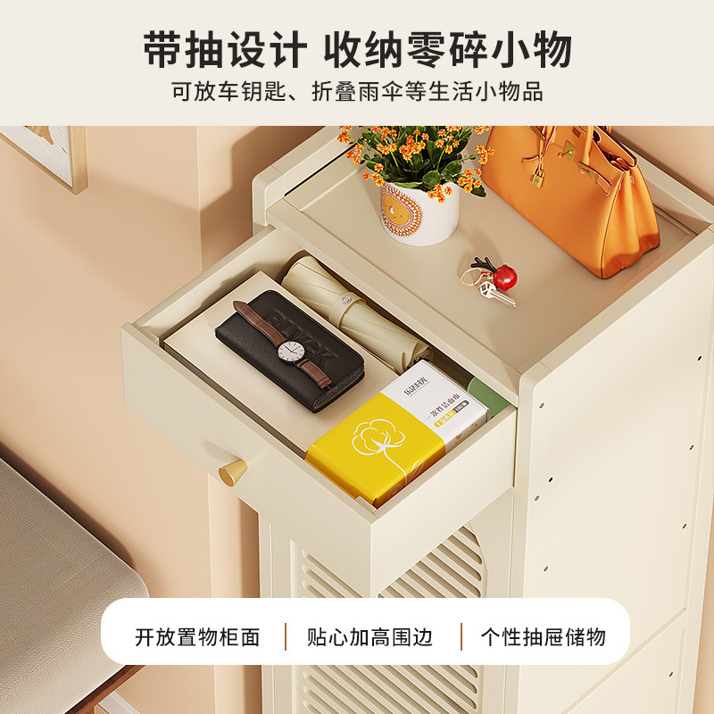 玄関用のシンプルなシューズラック、防塵シューズキャビネット、ドア一体型キャビネット、小型狭い寮、狭い敷地、賃貸住宅用シューズラック|undefined