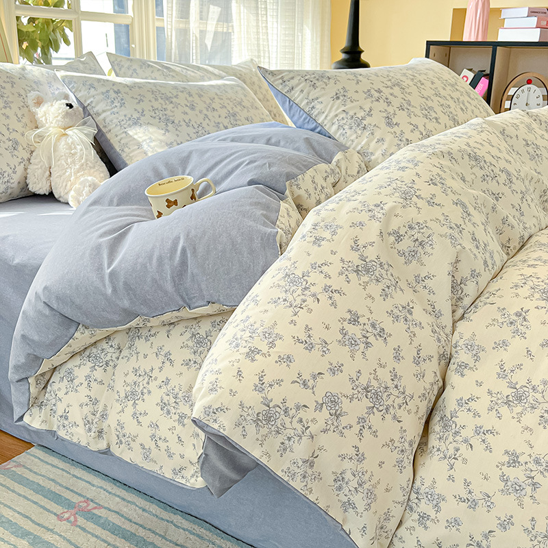 Madera de agar (¡Recomendado!) / Juego de sábanas de 1,2 m de tres piezas [funda de edredón 150*200cm sábana de cama 180*230cm funda de almohada 48*74cm * 1]