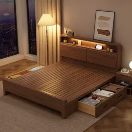 实木床;懒人沙发;餐桌