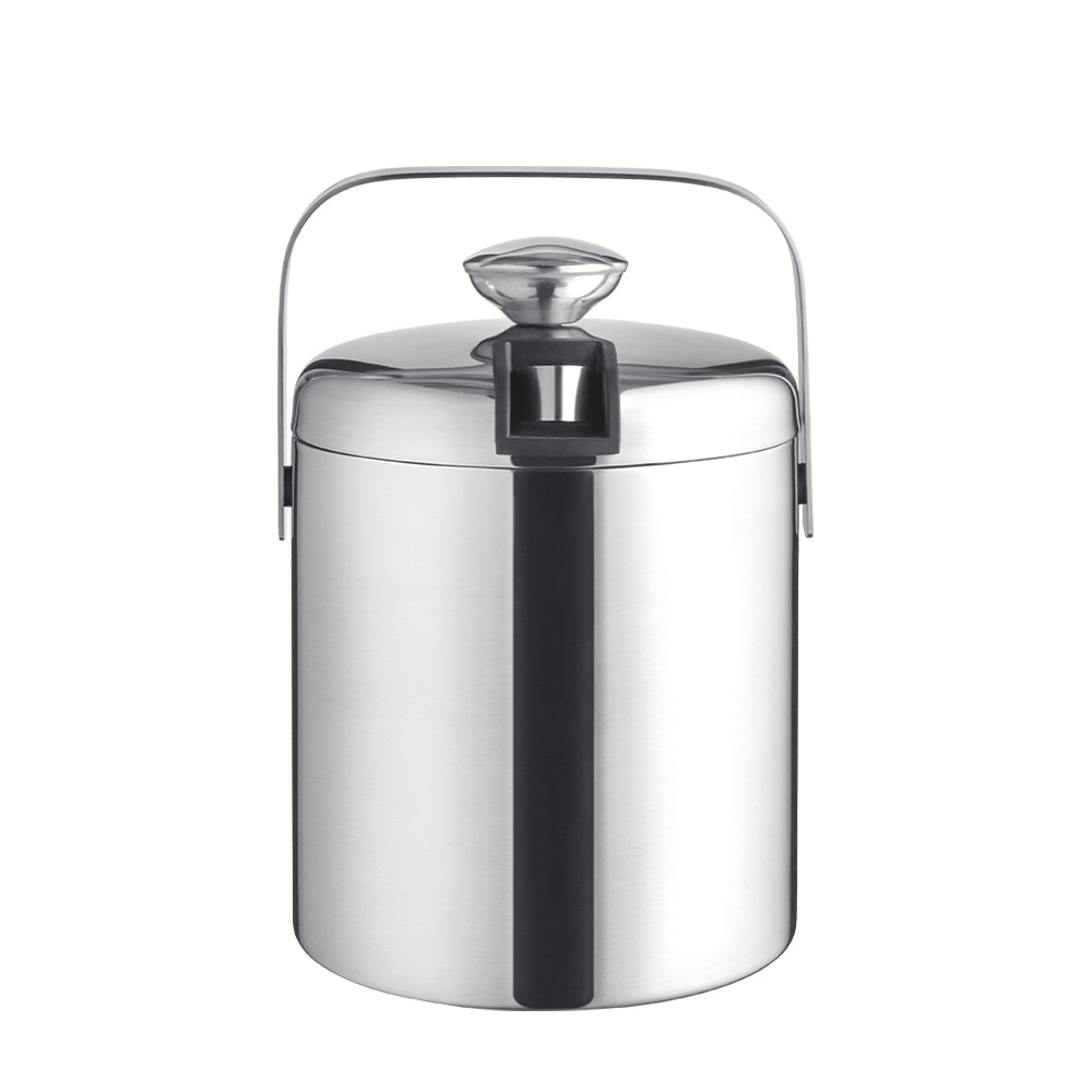 handheld double-layer ice bucket stainless steel