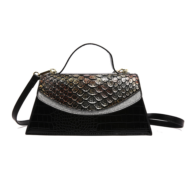 Bolso de mano con textura transfronteriza 2025 verano nuevo estilo personalidad patrón de serpiente bolso de hombro bolso de mensajero con patrón de cocodrilo retro de moda