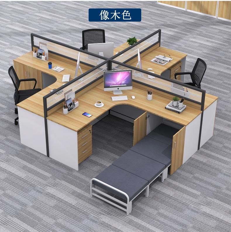 员工带床办公桌简约折叠床屏风办公桌椅单人位办公桌子休息床工位-阿里巴巴