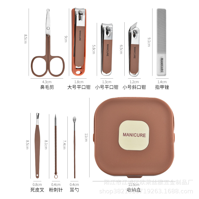 Portátil portátil de acero inoxidable a prueba de salpicaduras conjunto de cortadores de uñas caseros cortadores de uñas de alta calidad conjunto de belleza