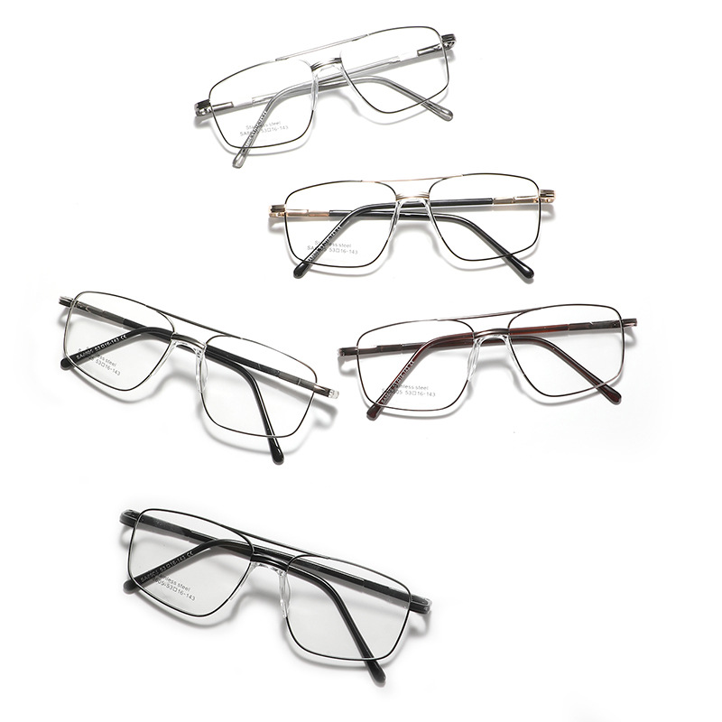 Schunger glasses metal double bridge retro saddle nose pad flat…