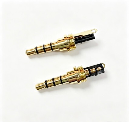 All-Copper 3.5mm Headphone Plug M6.8 Threaded 3.5 Stereo 3.5 Four-Pole 3.5 Mono 3.5 Plug Standard Gold
