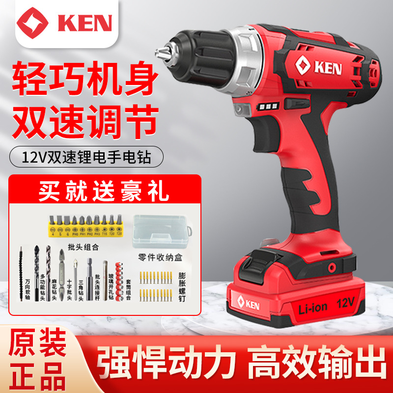 锐奇12V锂电钻BL6212HB家用多功能充电式手电钻大容量电池充电钻