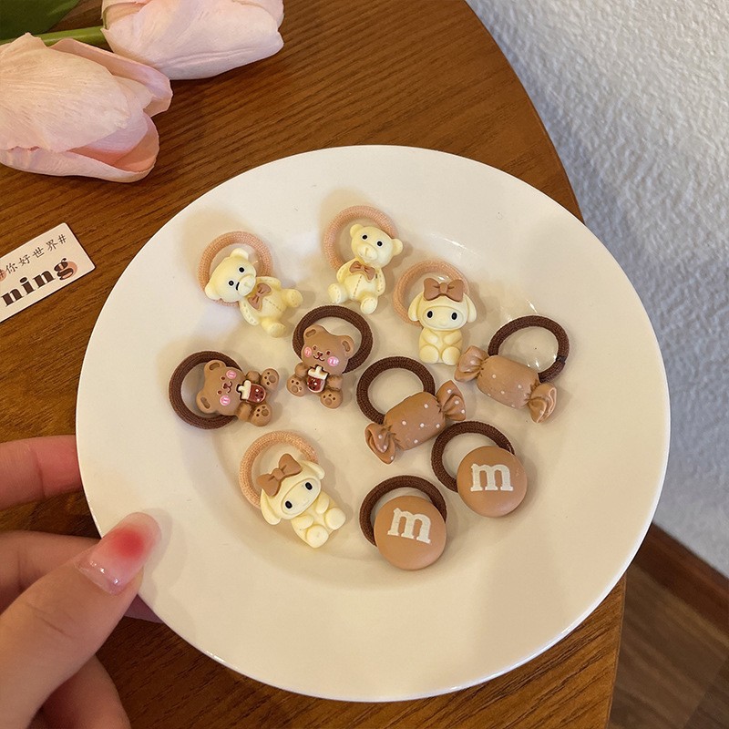 Accesorios para el cabello para niños cuerda para la cabeza linda verano nueva banda de goma pequeña lazo para el cabello del bebé menos volumen de cabello lazo para el pulgar cuerda para el cabello al por mayor