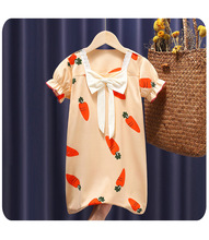 女童睡裙夏季薄款短袖公主裙女孩儿童睡衣夏款宝宝家居裙