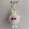 6cm pink [light gold hardware] [35# lobster buckle + 30# flat circle + 4 sections o chain]