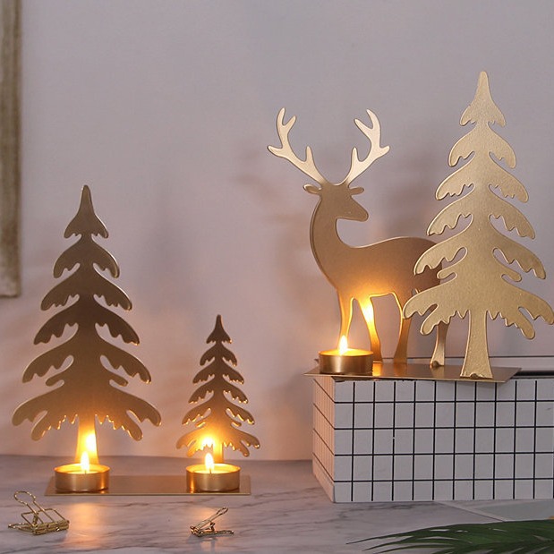 Nordic Hierro Pájaro de Oro aromaterapia Candelabro decoración romántica mesa de comedor decoración de escritorio titular de la vela pequeña decoración al por mayor