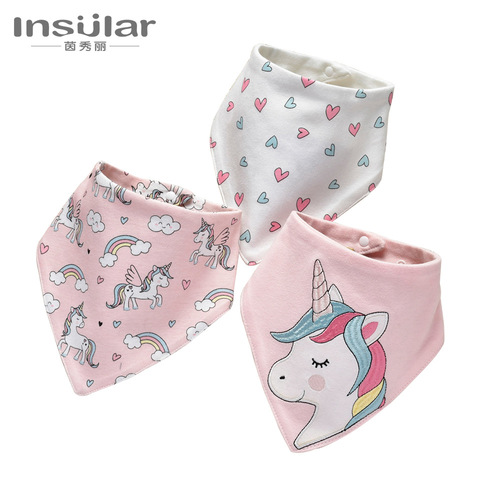 3-pack Yinxiuli pure cotton baby saliva towel baby snap triangle saliva towel scarf bib bib cross-border