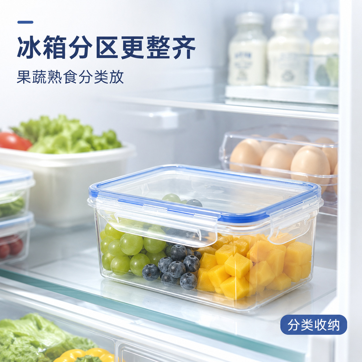 保鲜盒塑料微波加热饭盒带盖上班族便当盒带密封长方形密封盒防潮