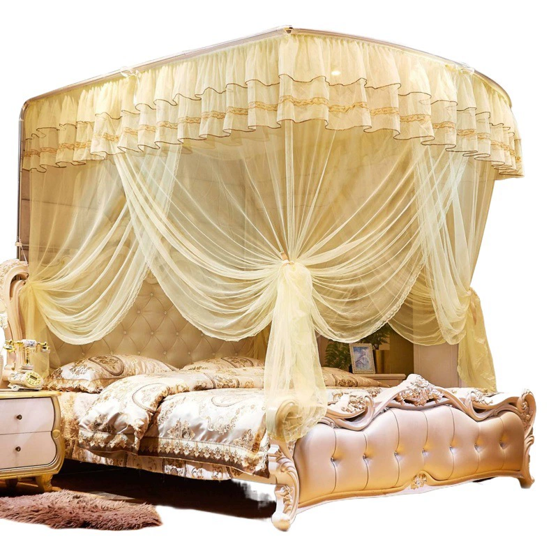 Новая телескопическая противомоскитная сетка U-образная принцесса ветер 1,5 метра 1,35 метра 1,8 м Бытовая шифрование Толстая сетка Красная Москитная Сетка