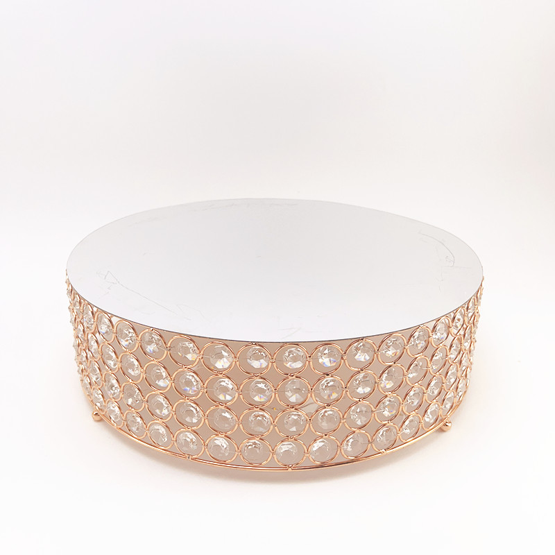 Ventas transfronterizas de cristal estante de pastel de boda postre estante de exhibición acrílico espejo pastel platos de refrigeración platos de frutas