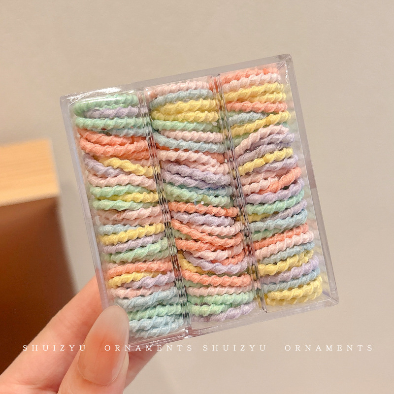 Ligas de cabello elásticas para niñas, colores de caramelo, suaves y resistentes, accesorios infantiles