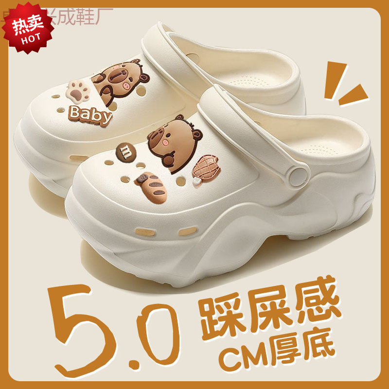 Thick-soled EVA Hole Shoes Women's Summer Outer Wear 2025 New Elevated Cute Beach Shoes Baotou Slippers Sandals Thick-soled EVA Hole Shoes Women's Summer Outer Wear 2025 New Elevated Cute Beach Shoes Baotou Slippers Sandals