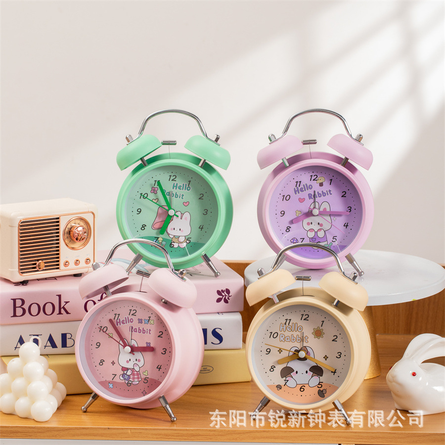 Nuevos lindos dibujos animados reloj creativo de alto valor de la luz nocturna despertador silencioso adornos de cabecera del dormitorio