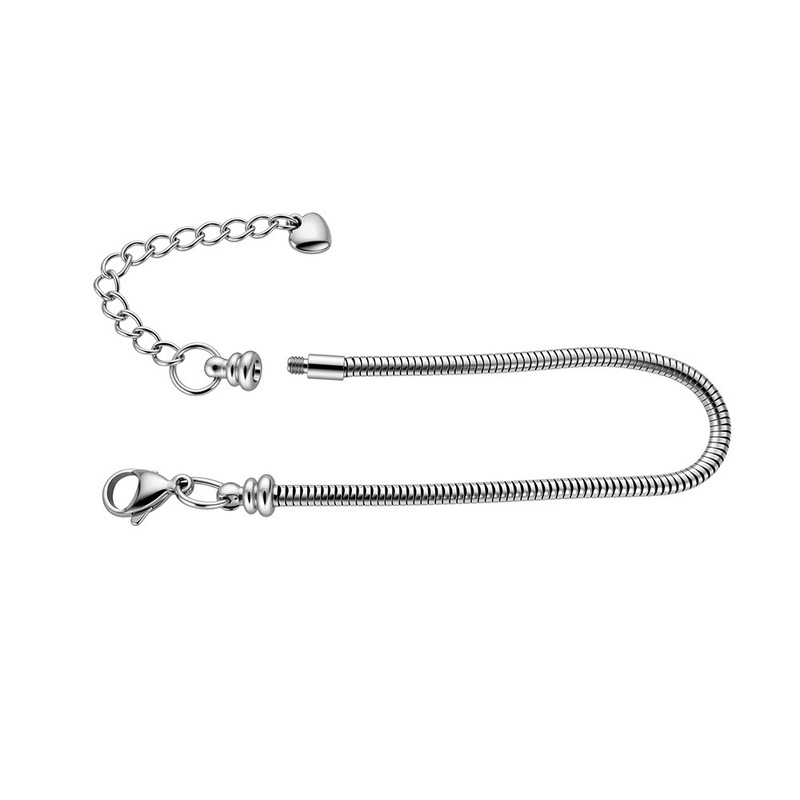 Manufacturer's In-Stock 3mm Titanium Steel Round Snake Chain, DIY Beaded Snake Bone Chain, Panjia Dora Basic Chain Women's Bracelet Manufacturer's In-Stock 3mm Titanium Steel Round Snake Chain, DIY Beaded Snake Bone Chain, Panjia Dora Basic Chain Women's Bracelet