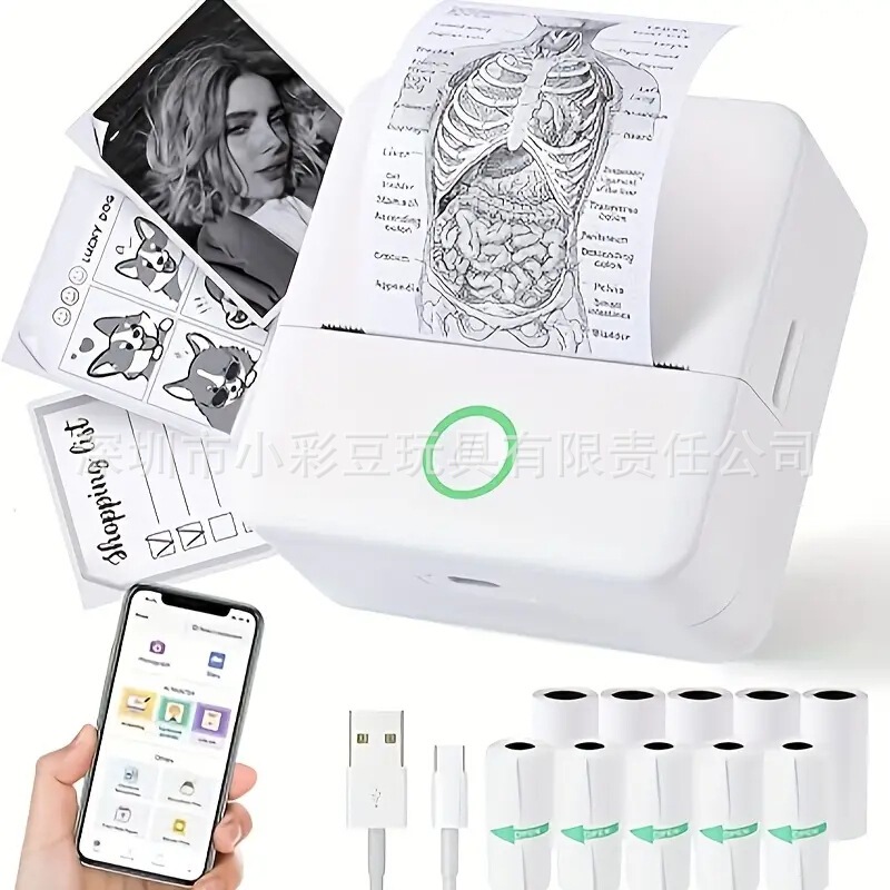 Cross-border new small mini portable printer wireless can be connected to mobile phone search topic photo photo thermal printing