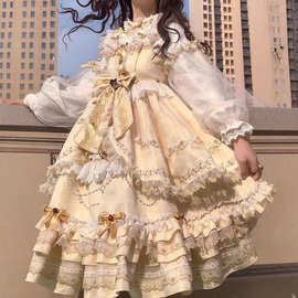 渔老板家原创正品lolita加冕连衣裙洋装日常设计女长款春秋萝莉