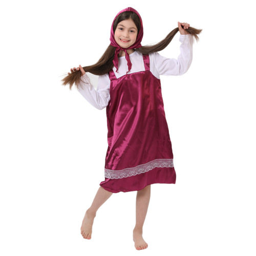 Cartoon Anime Character Masa Cross-border Halloween Little Red Riding Hood Dance Party Carnival Children's Stage Performance Costume