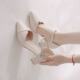 Women's 2025 New Summer Single-layer Shoes Mid-heel Fashionable All-match Elegant Thick-heel High-heeled Shoes