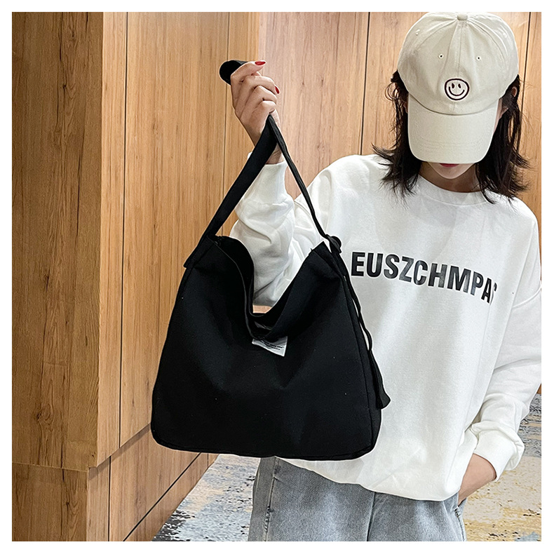 Large-capacity, fashionable and simple canvas bag, 2025 new style, casual and artistic shopping bag, versatile, shoulder crossbody bag undefined