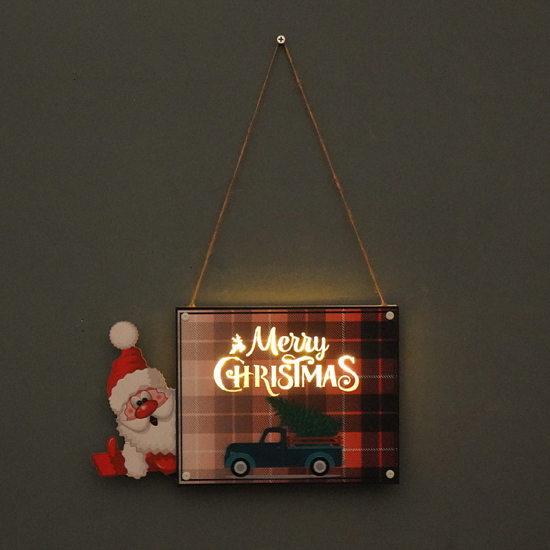 Transfronterizo nueva decoración de Navidad placa de la puerta LED luz fiesta FIESTA DE Año Nuevo suministros de vacaciones accesorios adornos de pared