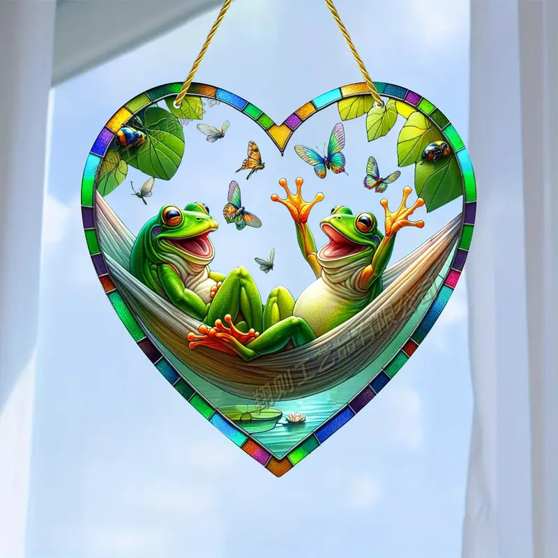 Acrylic Material Heart Shape, Life Tree, Flower Pattern Simple Style, Artistic Style Simple Style Artistic Heart Shape Life Tree Flower Arylic Pendant Window Accessories