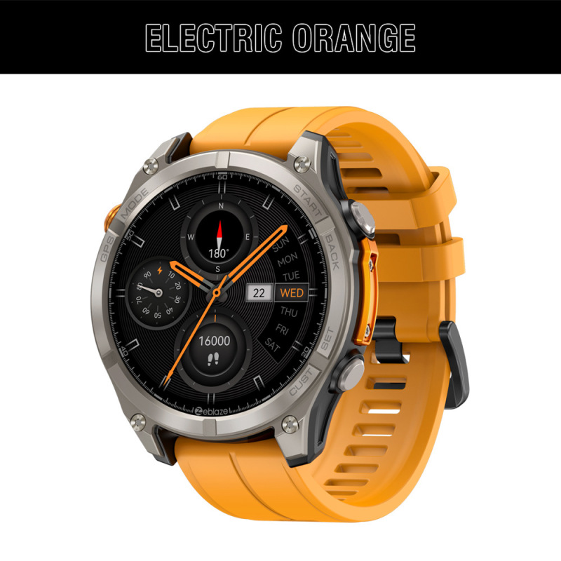 Zeblaze Stratos 4 GPS スマートウォッチ コンパス 気圧高度計 Bluetooth 通話 懐中電灯|undefined