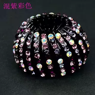 中号女盘发器丸子头塑料鸟巢发圈抓夹舞蹈后脑勺鱼骨辫渐变色发饰