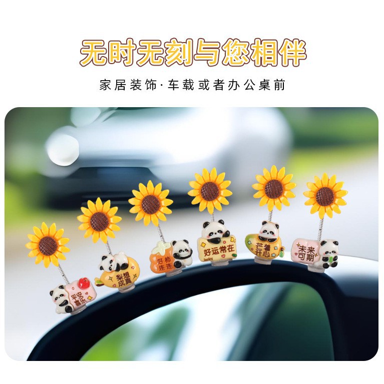 Un golpe para ganar la bendición Panda accesorios de automóviles consola central automóvil eléctrico de oficina accesorios de computadora de escritorio descompresión curación