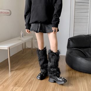 Autumn and Winter Millennium Style Spice Girls Long Mao Mao Socks Niche Sub-culture Socks Warm Pile Socks Y2K Personalized Foreign Trade