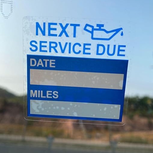 热卖静电粘附黑色标签容易去除换油贴纸静电粘附挡风玻璃标签