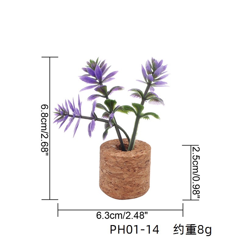 Simulación de suministro transfronterizo suculenta flor artificial en maceta Corcho decoración del coche simulación planta tapón de vino refrigerador pegatinas al por mayor