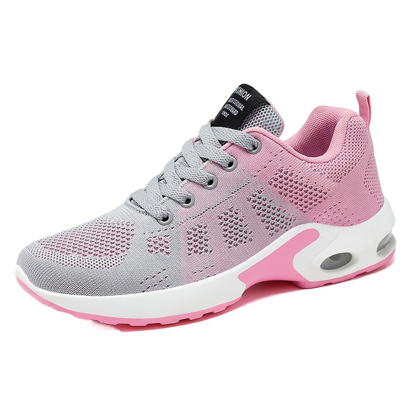 Zapatos de primavera para mujer, calzado femenino versátil para comercio exterior, zapatillas de running de talla grande, zapatos con amortiguación de aire, calzado deportivo informal para mujer al por mayor.