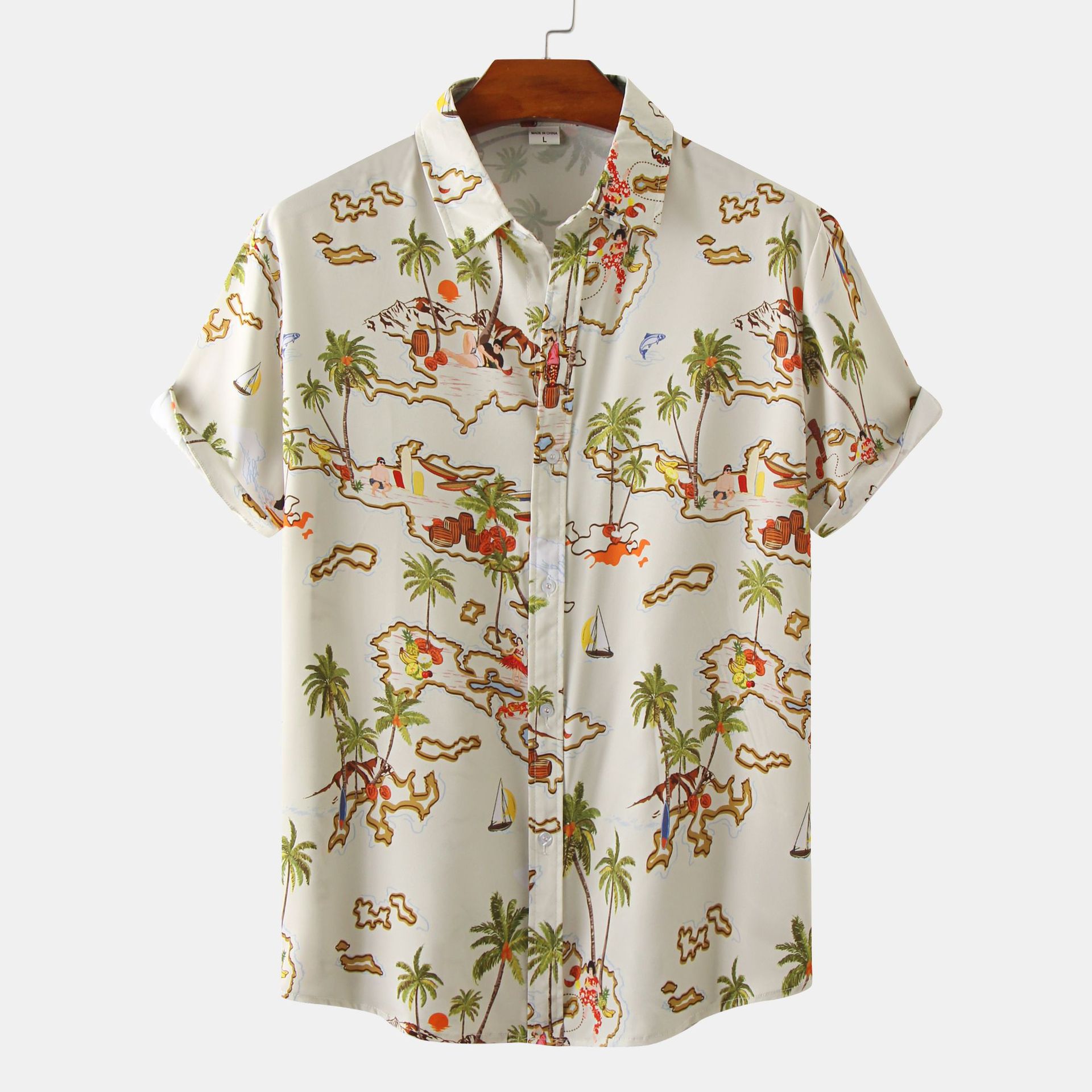 EBAY Comercio exterior 2022 verano nuevos hombres camisa casual delgada de manga corta Camisa juvenil camisa floral de los hombres