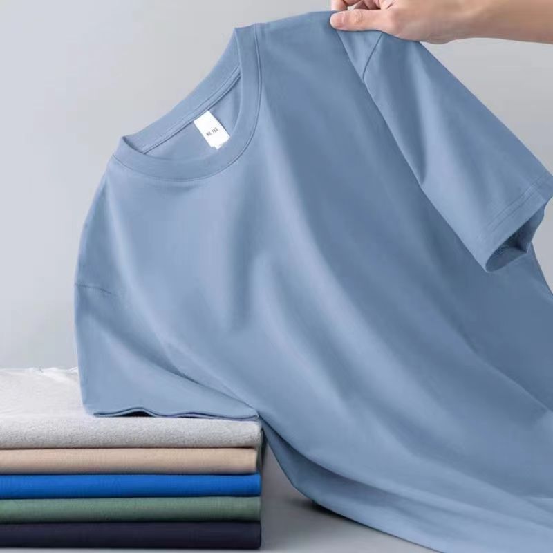 [단색 짧은 소매] 안개 블루